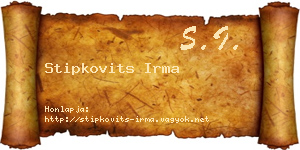 Stipkovits Irma névjegykártya