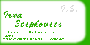 irma stipkovits business card